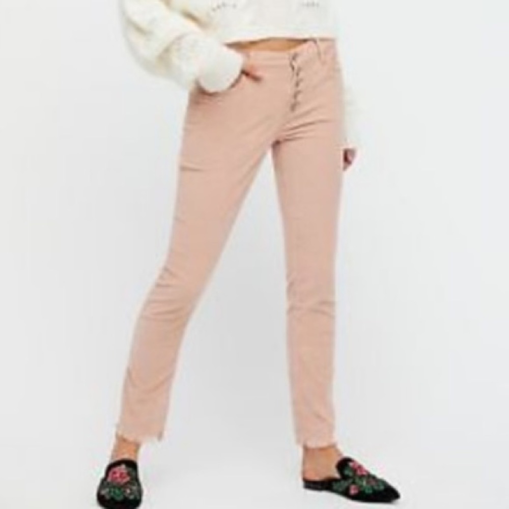 Free People Dusty Pink Velvet Pants - 24